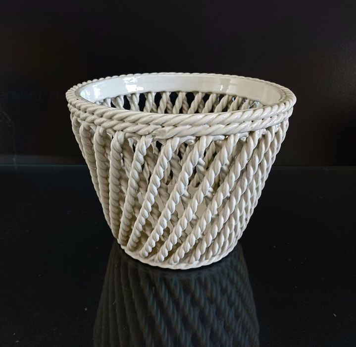 Ceramiczna osłonka na doniczkę - Włochy - Vintage