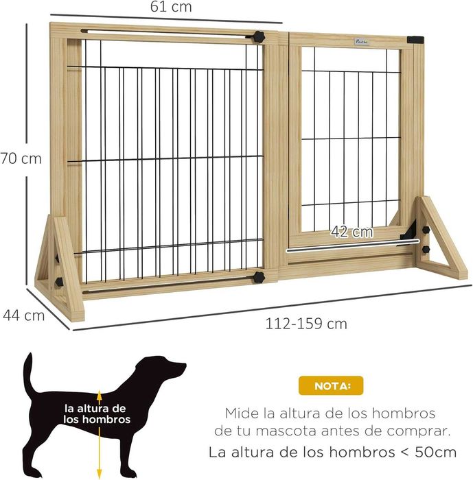 ENVIO GRÁTIS - Barreira Madeira p/ cão com pernas  112-159x44x70cm