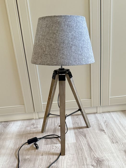 Lampka gabinetowa stołowa szara 60W E27 Lugano