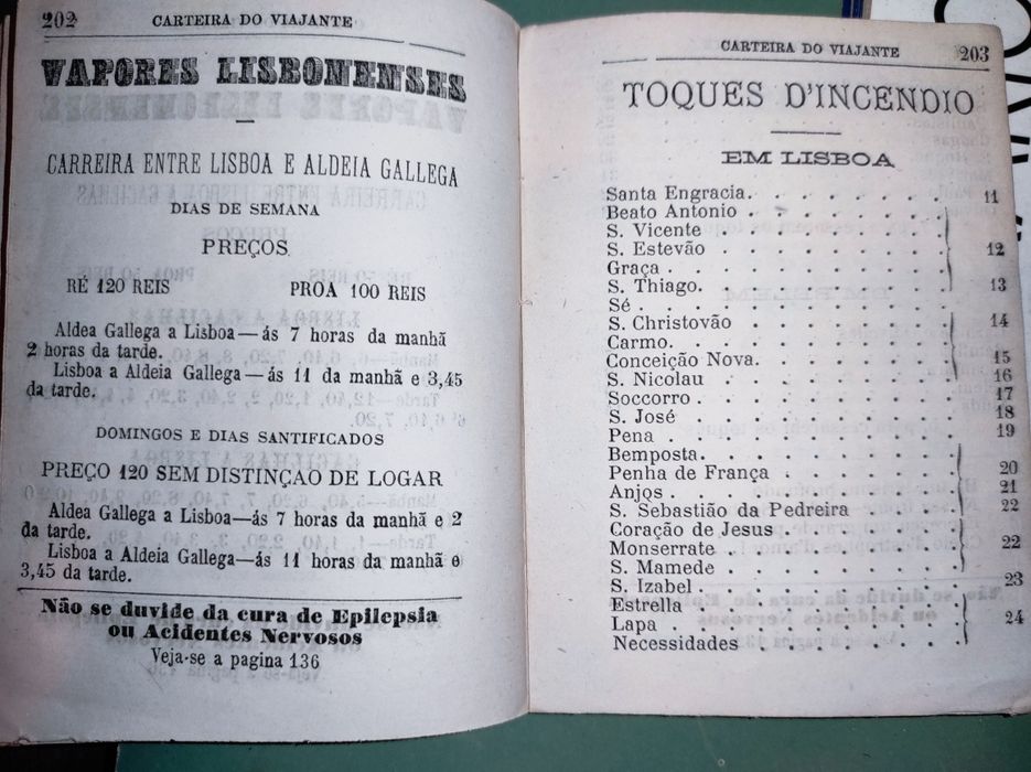 Carteira do viajante - 1884