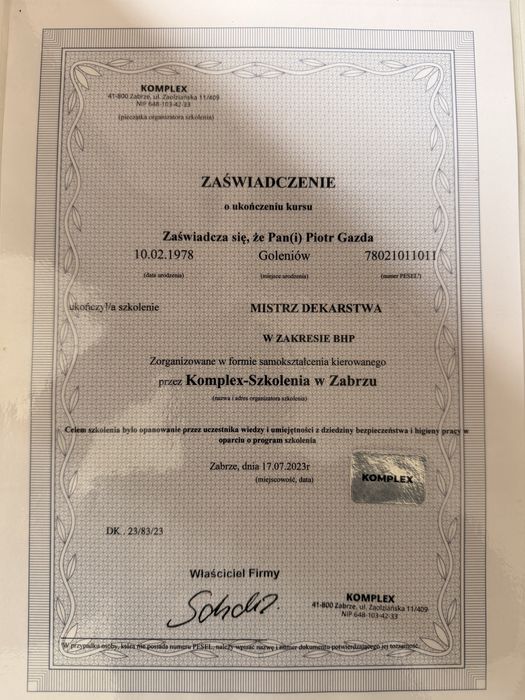 Usługi dekarskie