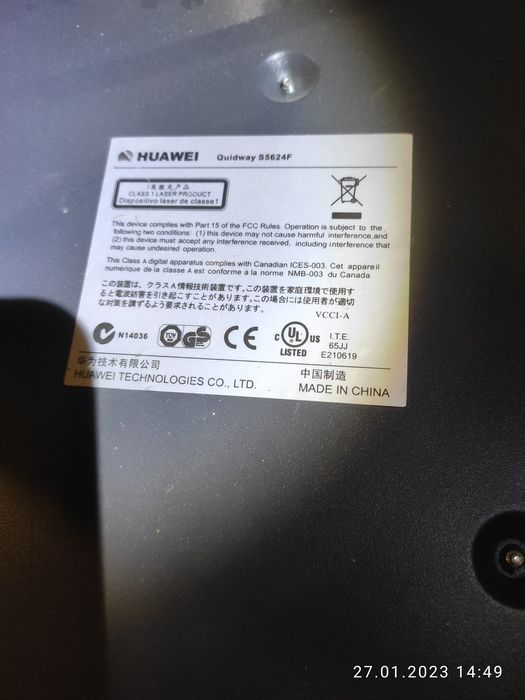 Коммутарор huawei quidway s5624f