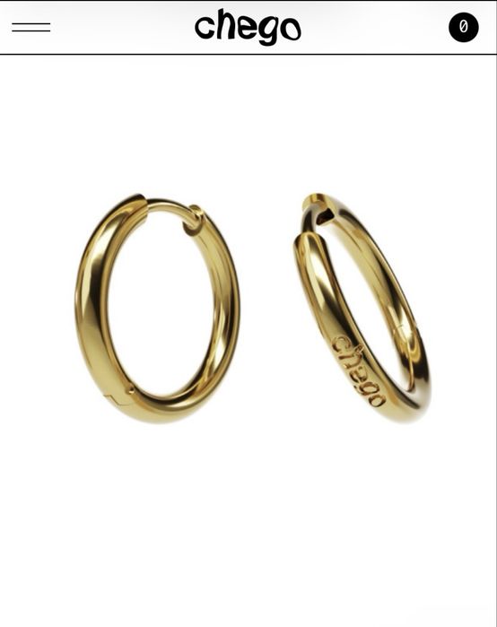 Сережки Hoops від Chego Jewerly, з позолотою, нові