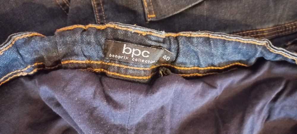 Spodnie jeansy ciemne ciążowe bonprix rozm. 40
