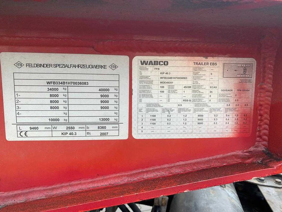 Самоскид, зерновоз, шасі для самоскида Feldbinder 2007р.