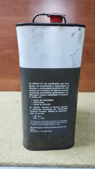 Lata de óleo de transmissão Shell Spirax EP 80W-90, capacidade de 5 litros.