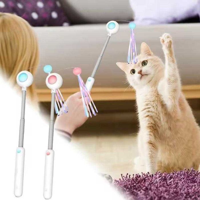 Інтерактивна вудочка з лазером для кота та можливістю регулюв. довжини