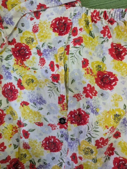 Macacão Floral de Linho Springfield, Tamanho 40