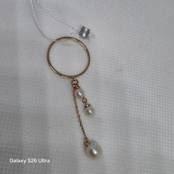 Каблучка з червоного золота з перлинами. Sovissimo.   Нова.