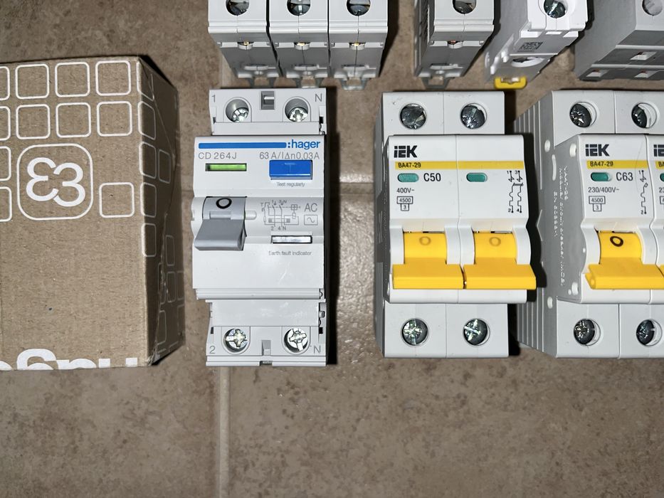 Автомати остатки, УЗО CD-264J, Hager, Schneider Resi 9, IEK BA47-29