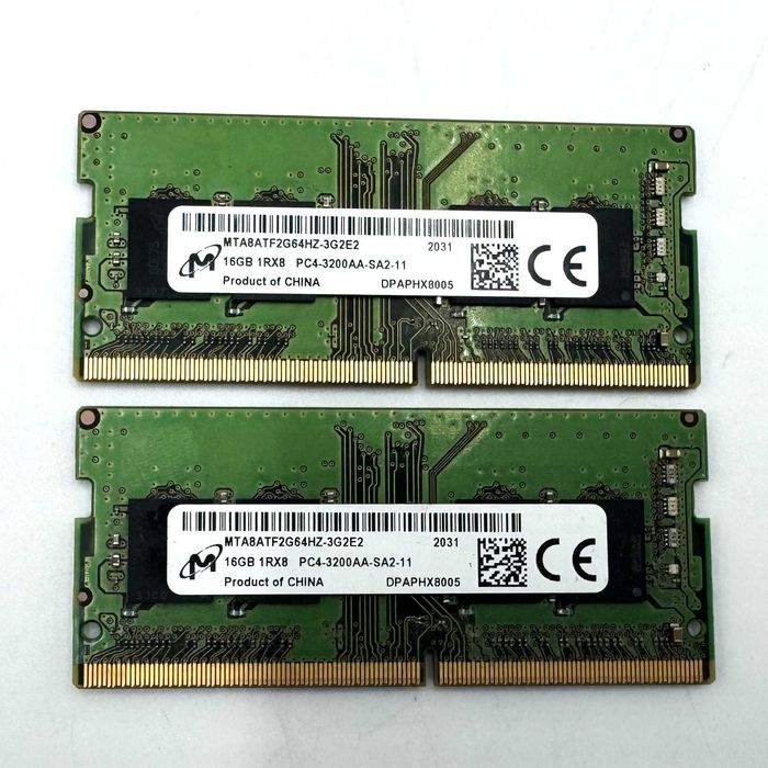 Pamięć RAM DDR4 32GB 2x16GB KIT 3200MHz Micron SO-DIMM GW12m FV R3