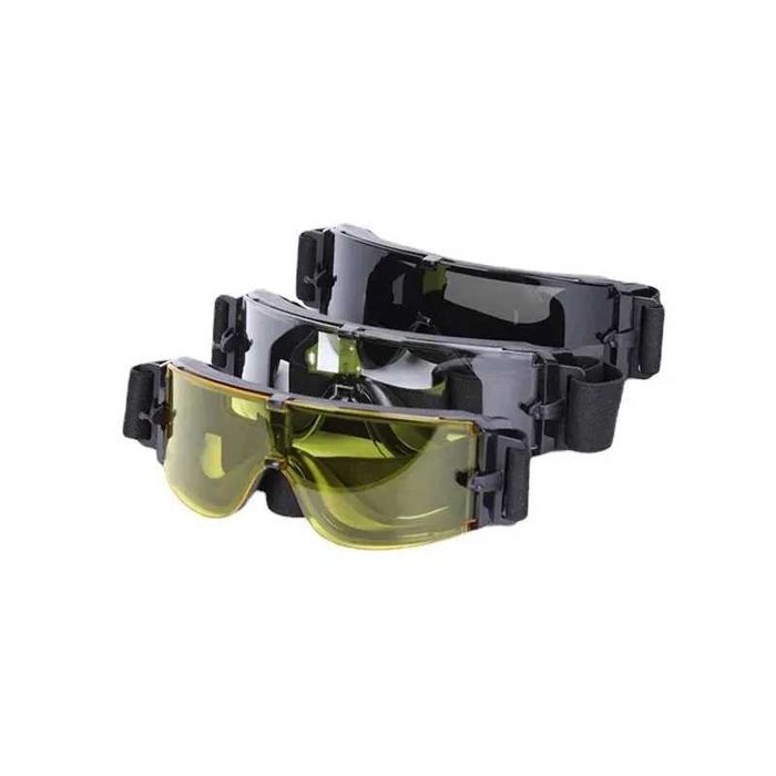 Óculos tácticos militares sem moldura frontal com lentes escurecidas