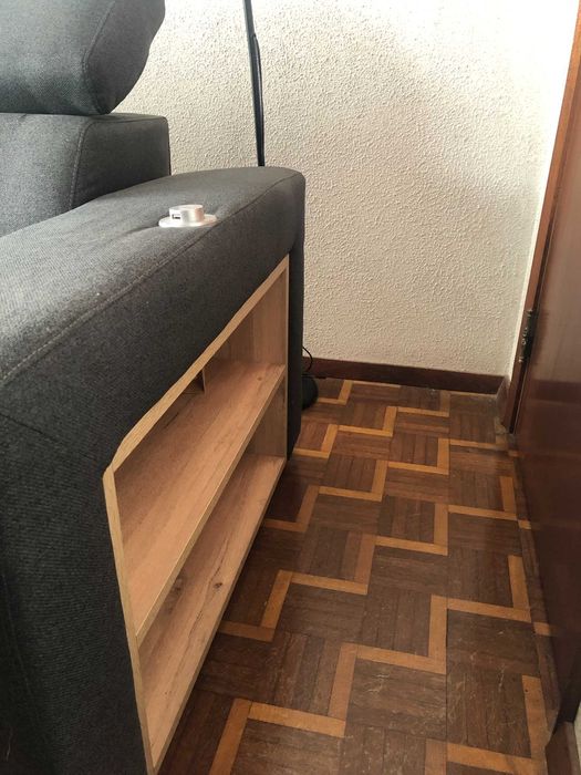 Sofá-cama Moderno Premium – C/ Entrada USB, Arrumação e 2 Puffs