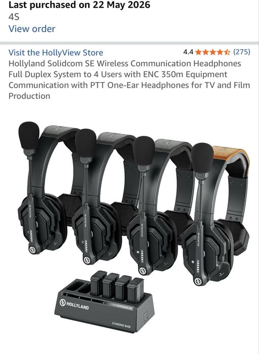 Hollyland Solidcom SE 4S – Intercom Wireless 4 Headsets – Como Novo