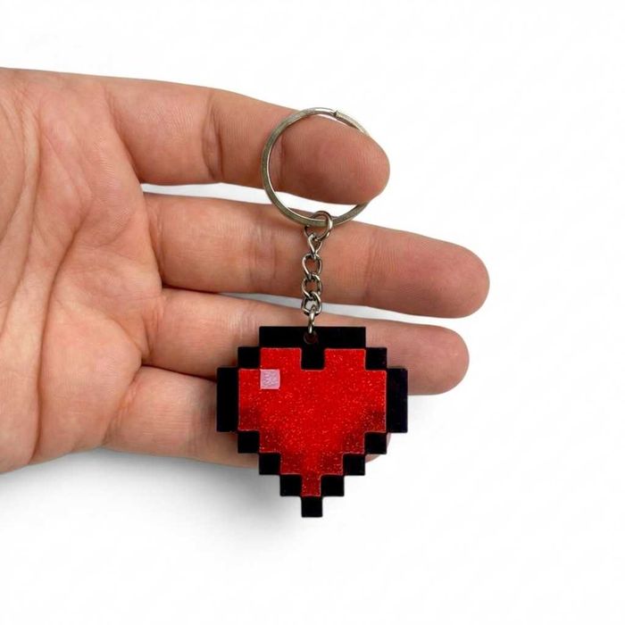 Brelok Serce Minecraft Klikacz Antystresowy Fidget PLA