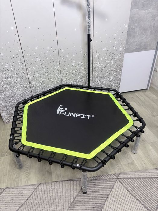 Батут для занять фітнесом із ручкою FunFit 127 см Green