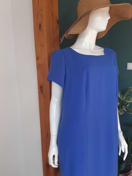 niebieska chabrowa indygo sukienka elegancka weselna Onari 52 6XL