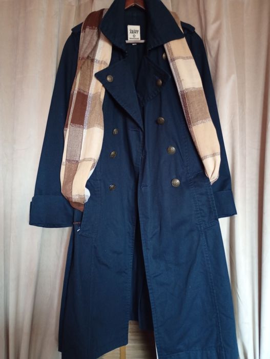 Trencz,płaszcz, prochowiec, damski militarny, klasyczny  size L