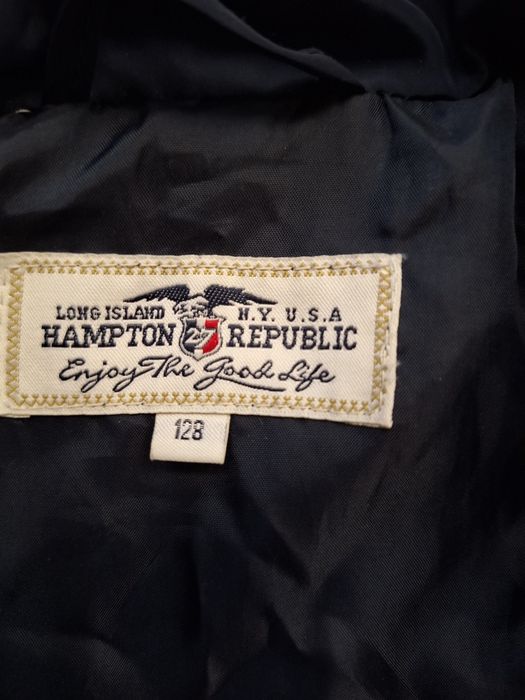 Granatowa pikowana kurtka wiosenna Kappahl Hampton Republic rozm.128