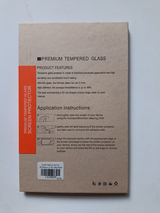 Película vidro temperado iPhone 12 Pro Max