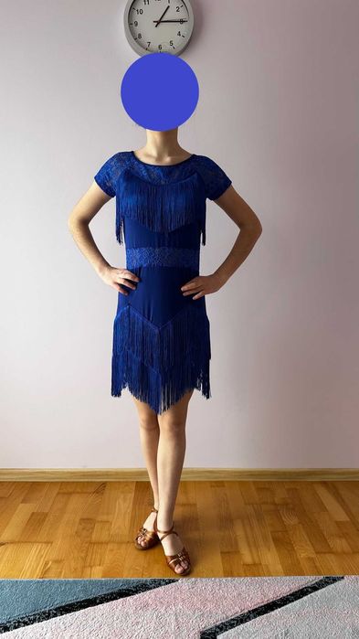 Sukienka do tańca latynoskiego niebieska