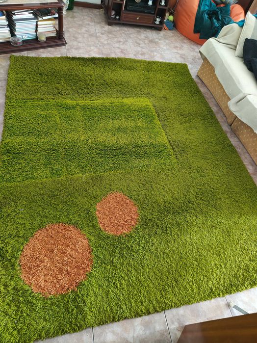 Tapete com pêlo verde 2x2m