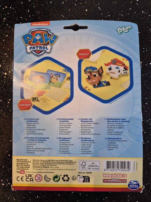 Koraliki do prasowania Psi Patrol zestaw szablony