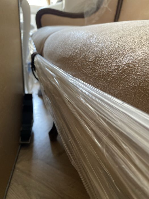 Stylizowana Sofa Kanapa Lezanka drewniana / skora / drewno / drzewo