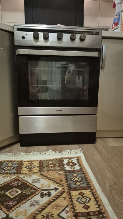 Газова плита Hansa (Нержавійка)+ЧАВУННІ РЕШІТКИ