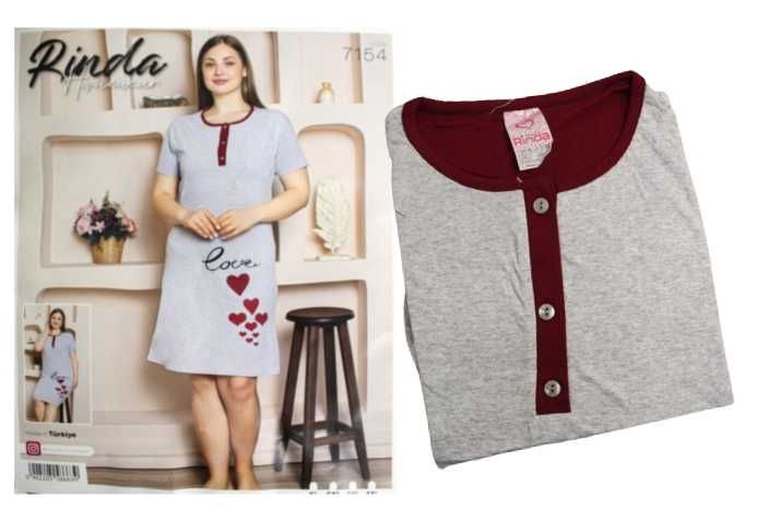 Koszula Nocna Piżama Damska Love SIZE PLUS XL