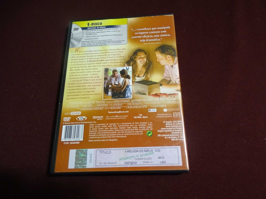 DVD-A melodia do adeus-Miley Cirus/Liam Hemsworth