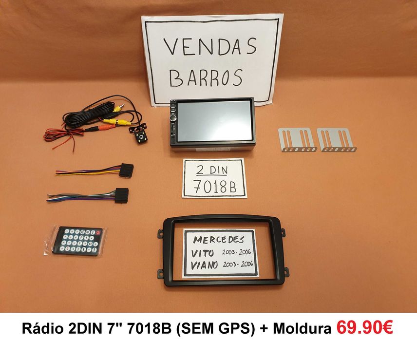 (NOVO) Rádio 2DIN • MERCEDES • Vito Viano (2003 a 2022) Android 4+64GB