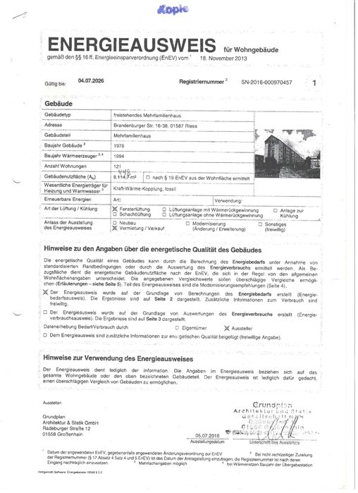 Продається своя 2 кімн. кв. у Німеччині (01587 Riesa)