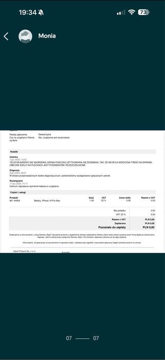 iPhone 16 pro max na gwarancji