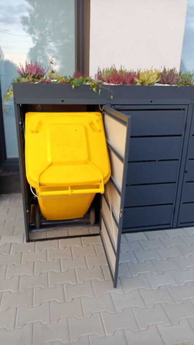 Zabudowa Obudowa Kosza na Śmieci Wiata Śmietnikowa z Kwietnikiem