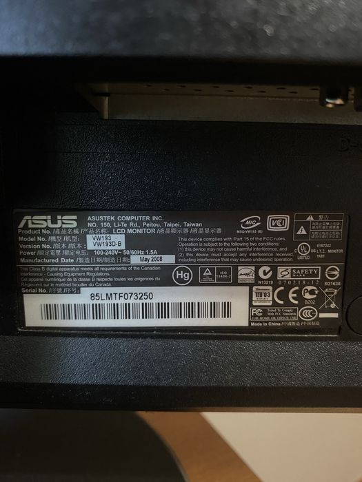 Monitor asus 19 polegadas