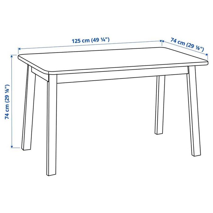 Mesa de cozinha  - Mesa Norrâker, bétula - 125*74 cm