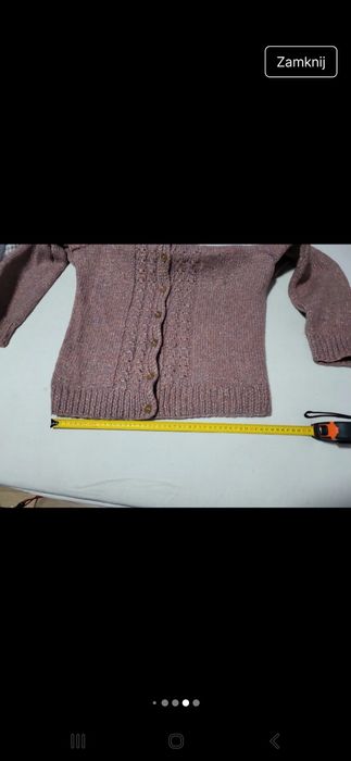 Vintage sweter robiony na drutach