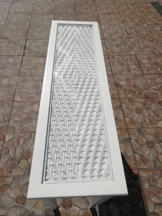 Mesa De Apoio Entrada Branca C Vidro