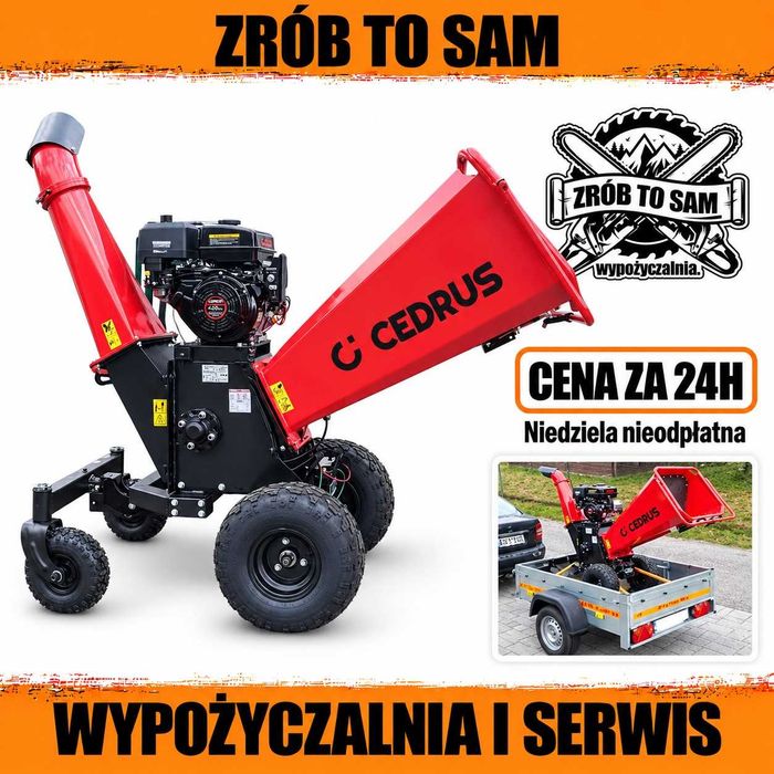 Rębak spalinowy mocny CEDRUS RB04 PRO-E 12KM możliwa przyczepa rębak do gałęzi rozdrabniania wynajem