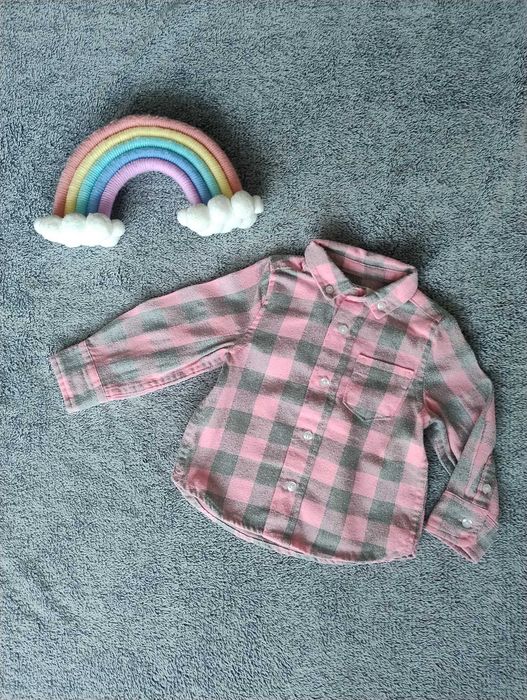 Flanelowa koszula w kratkę dla dziewczynki