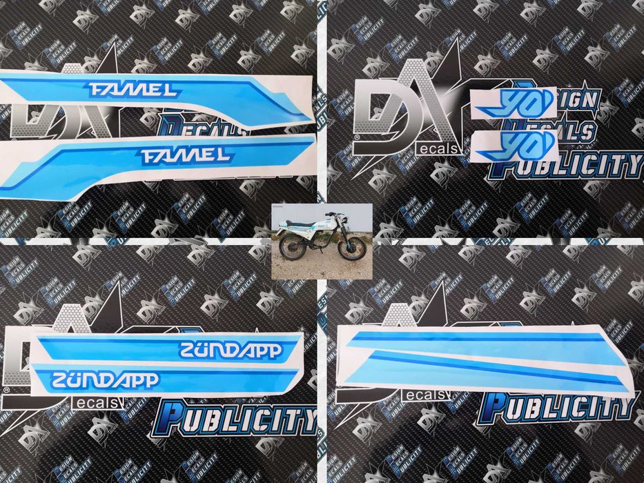 Autocolantes para Famel XF-25 Rosa --- Azul
