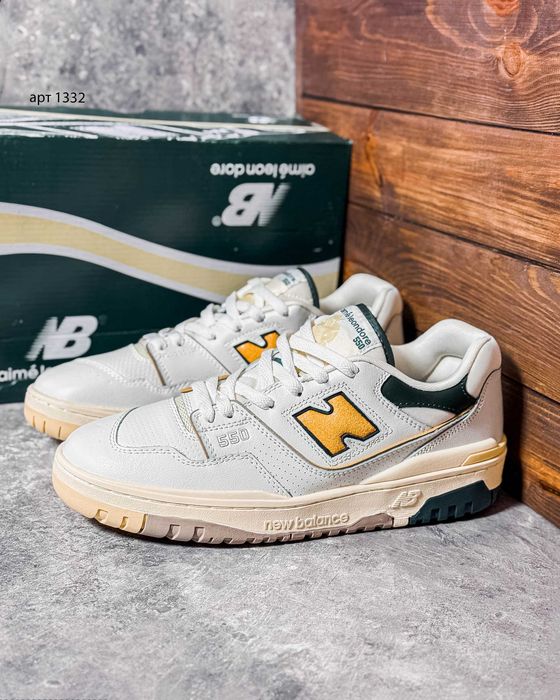 Кросівки 40-43 New Balance Aimé Leon Dore x 550 White Green Yellow