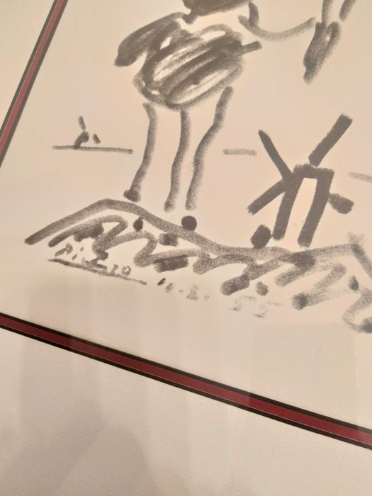 Pintura a Carvão,  D. Sancho e D. Quixote de la Mancha - Picasso