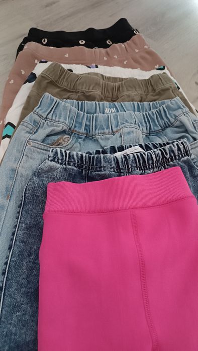 6 par spodni dżinsy, sportowe 134/140