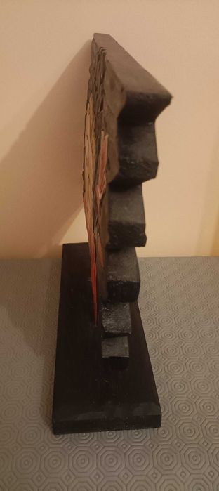 Placa decorativa em madeira com Buda - bom estado