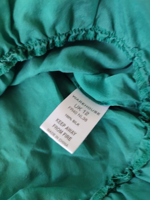 100% jedwabna bluzka- zielona