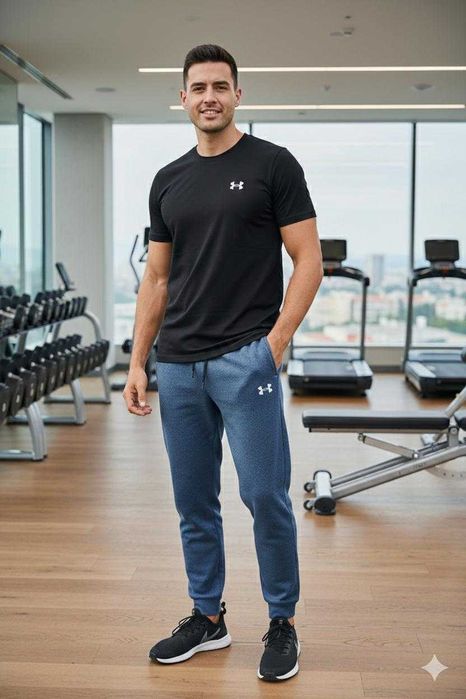 Чоловічий костюм двійка з брюками та футболкою 075 оптом