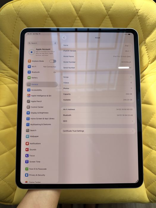 iPad Pro 13" M4 2024 256 GB WiFi Silver 100% Стан Нового (арт.4108)