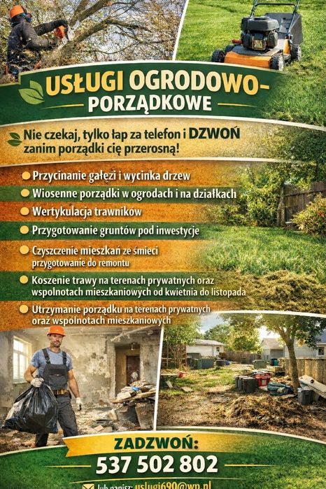 Koszenie Trawy Karczowanie Gałęzi  Prace Rozbiurkowe